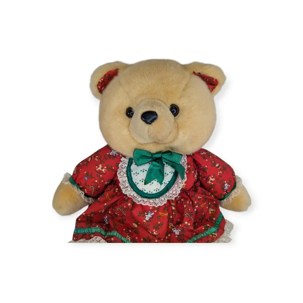 Vintage 1986 Kmart Christmas Girl Teddy Bear 22